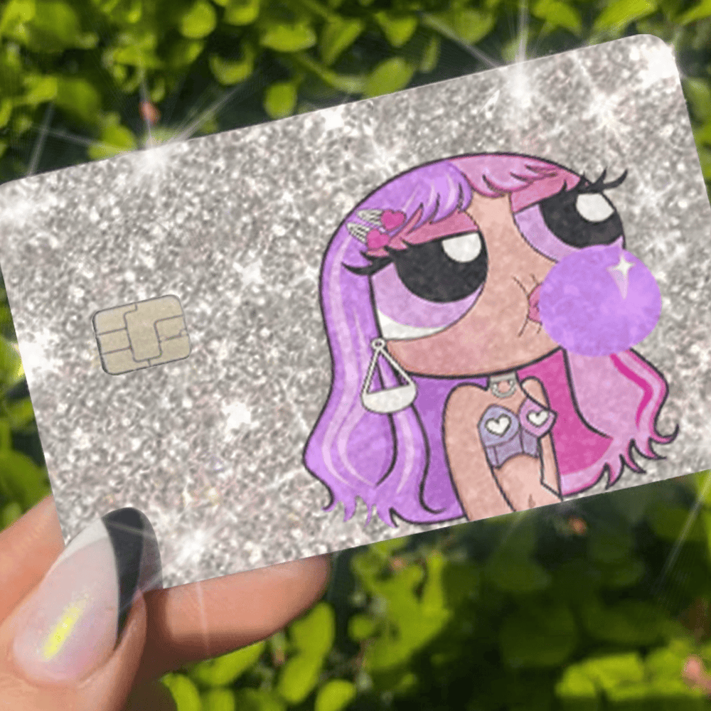 SILVER ULTRA BLING REFLECTIVE PURPLE Blossom - Exotix Card