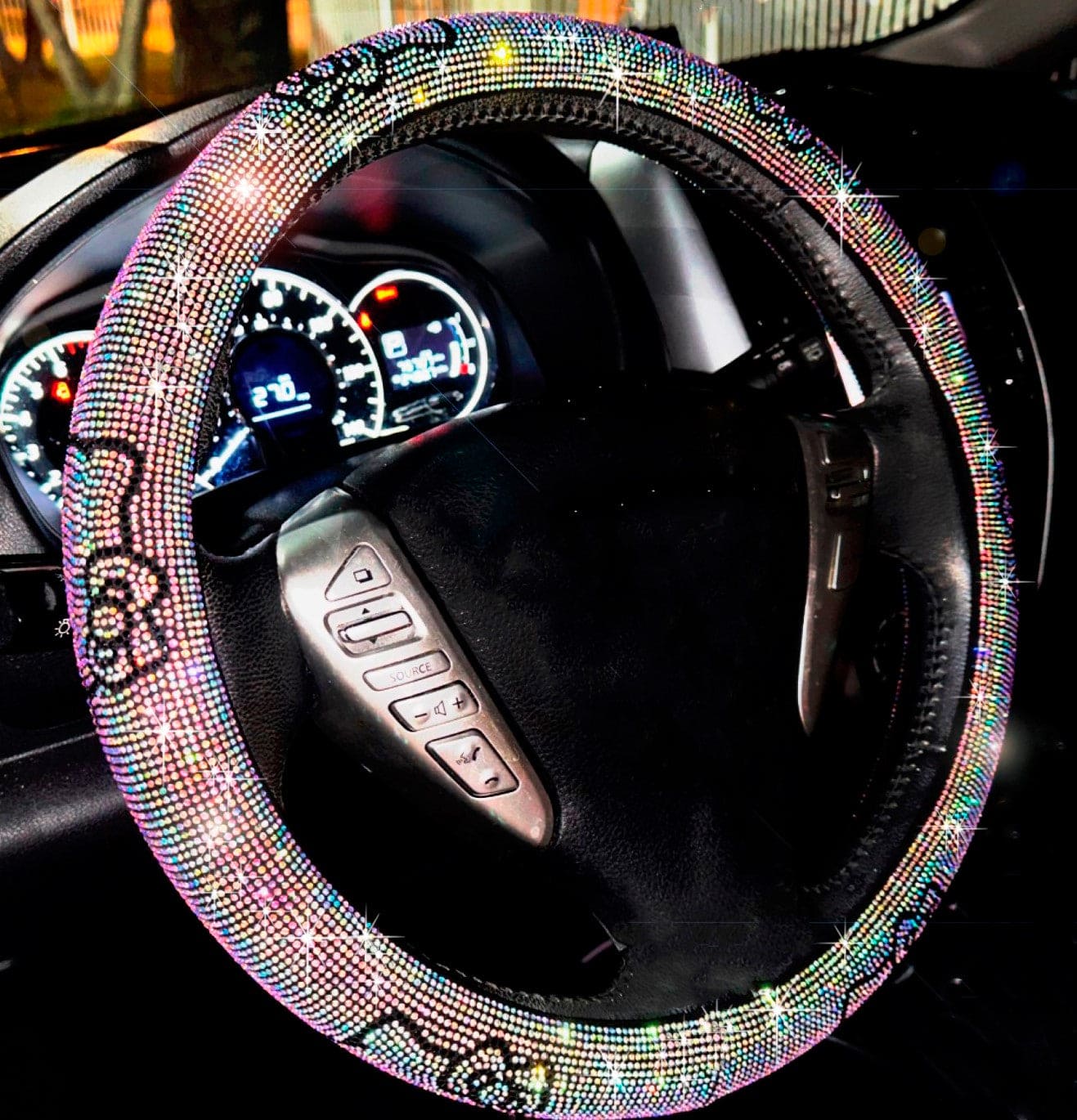 Exotix Ultra bling rhinestones Cat Steering Wheel Cover Shiny - Exotix Card