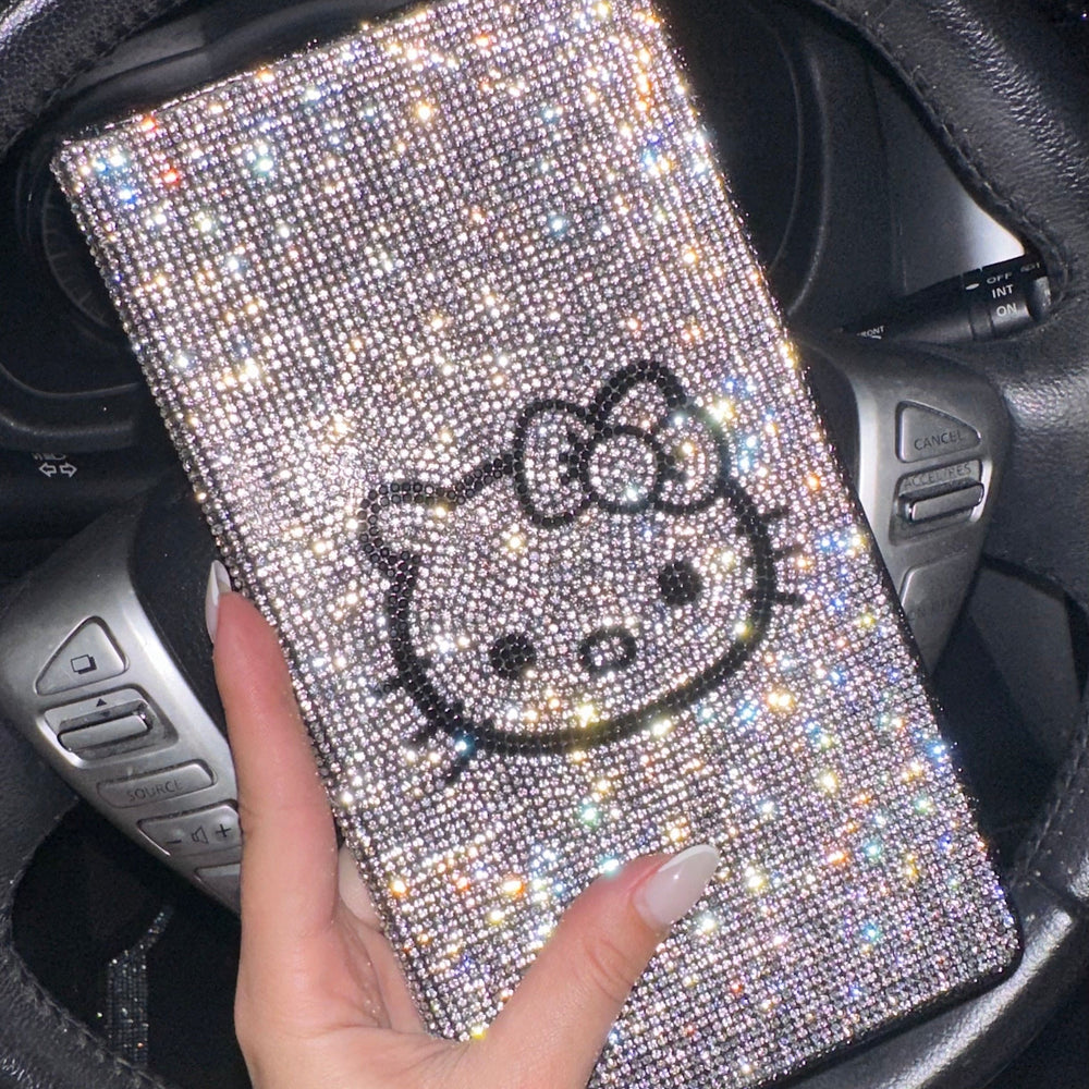 EXTRA BLING RHINESTONE CAR REGISTRATION AND INSURANCE DOCUMENT HOLDER, GLITTER CARD HOLDER, LETHER VEHICLE ACCESSORIES CAR SILVER KITTY - Exotix Card