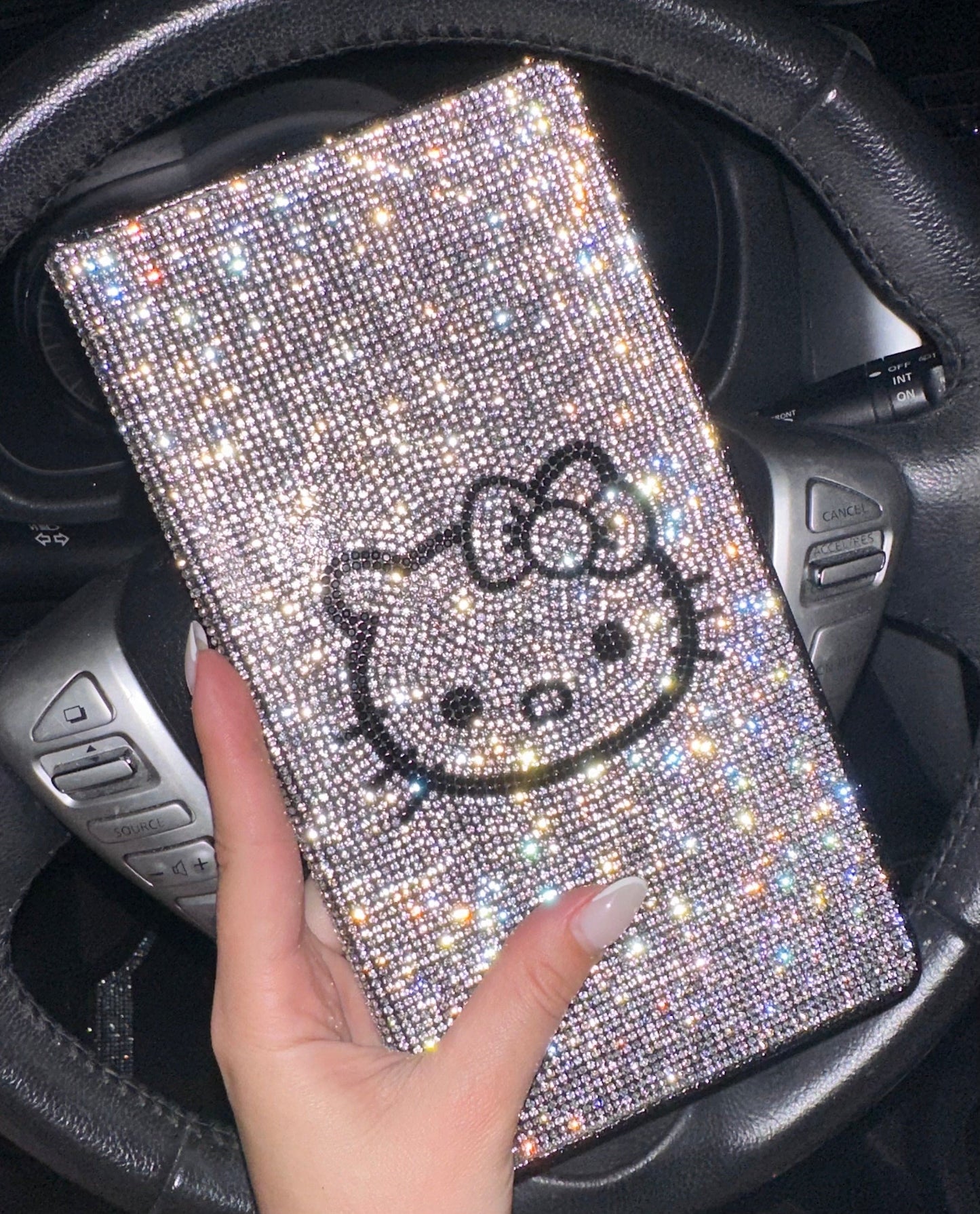 EXTRA BLING RHINESTONE CAR REGISTRATION AND INSURANCE DOCUMENT HOLDER, GLITTER CARD HOLDER, LETHER VEHICLE ACCESSORIES CAR SILVER KITTY - Exotix Card